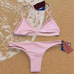 NWT Hülya Swim Serendipity Candy Pink Stylish Bikini Set XL Designer Swim Wear